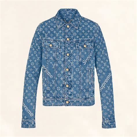 supreme x lv denim jacket|supreme louis vuitton denim jacket.